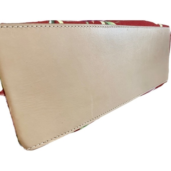 Lauren Ralph Lauren Tropical Floral Canvas Tote Bag Snap Closure 12”x14”x4” - Picture 7 of 11